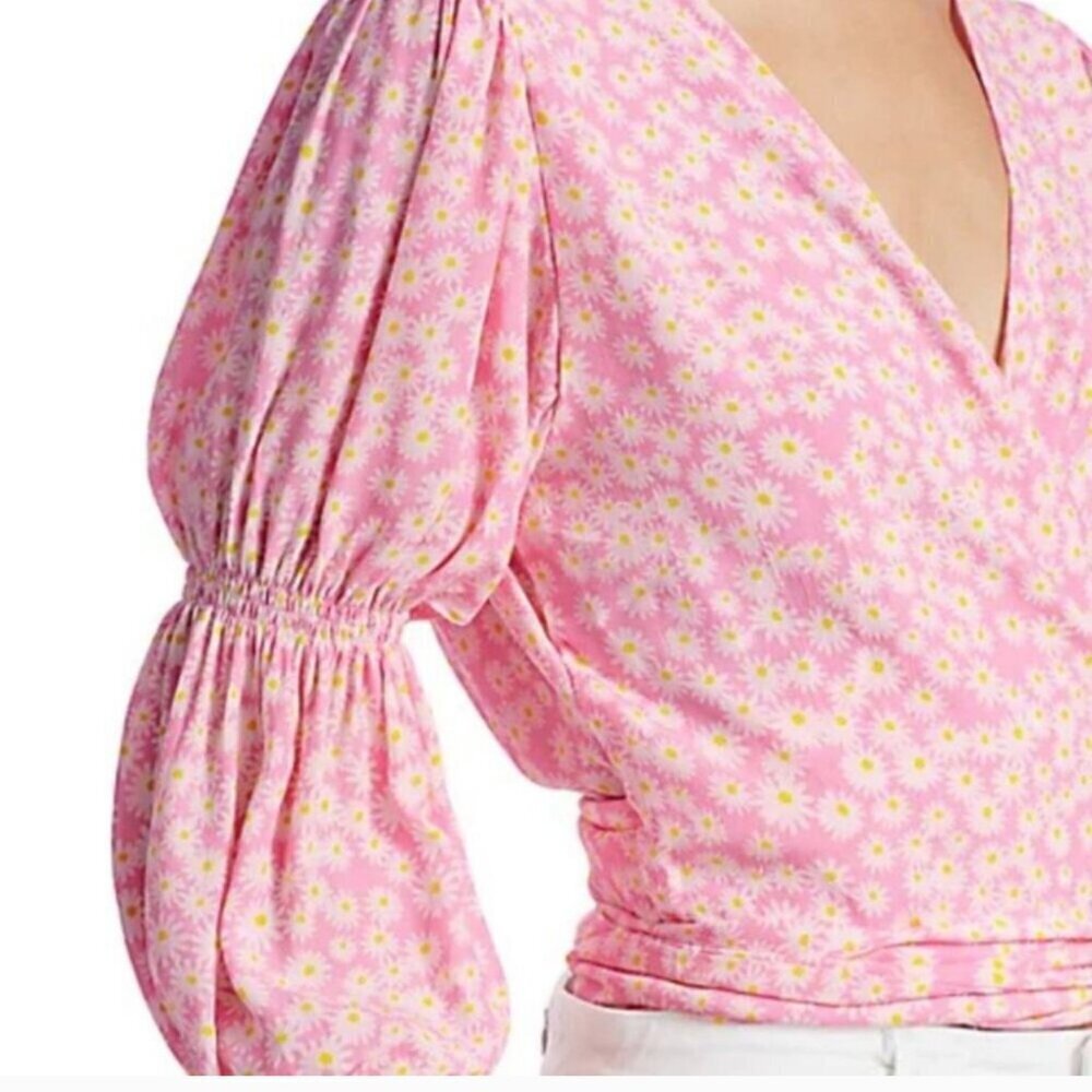 🌸 Faithfull The Brand Bisset Pink Daisy Floral Crop Top  Size XS - 2 - Picture 12 of 12